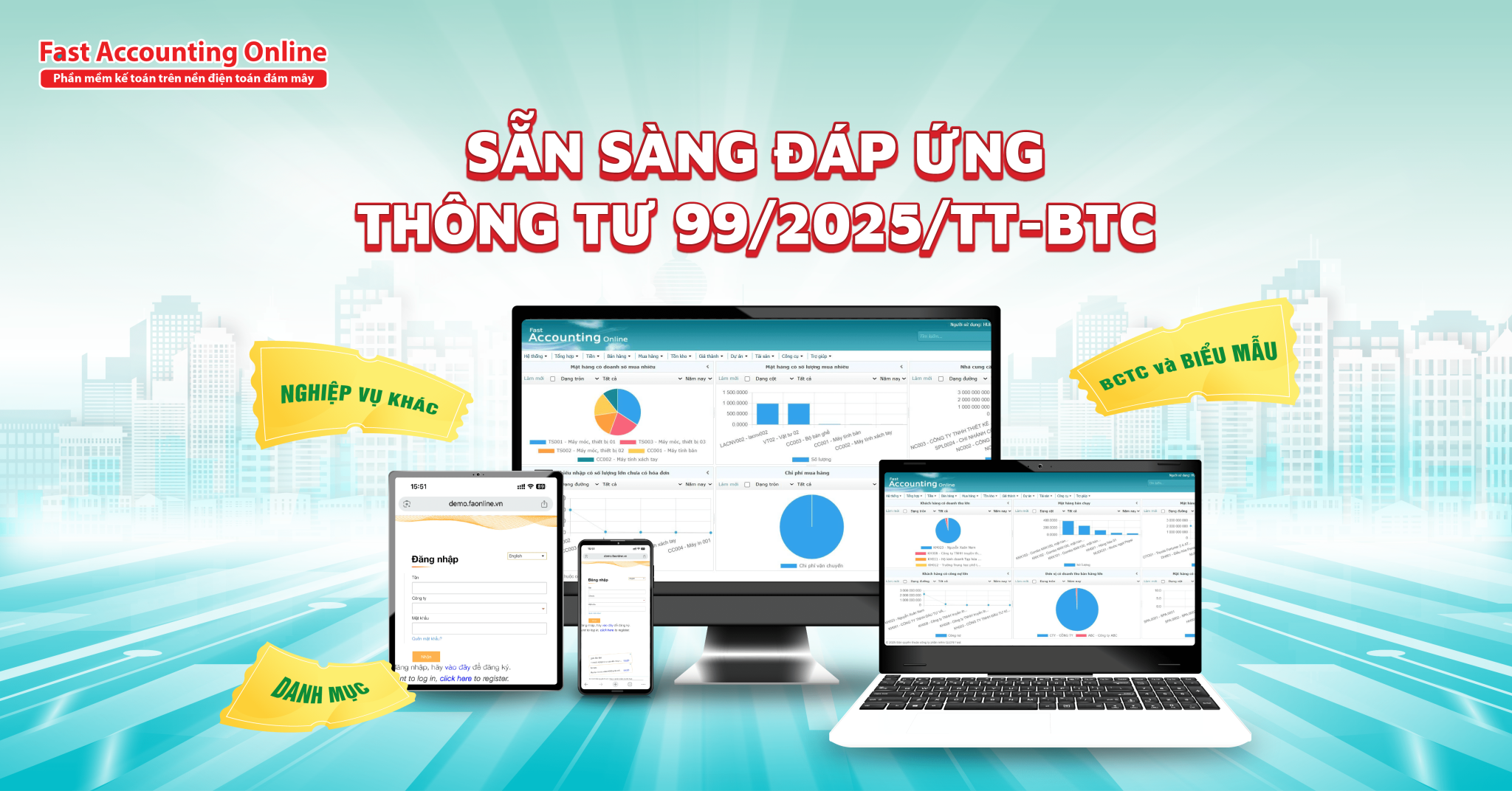 Fast Accounting Online sẵn sàng đáp ứng theo Thông tư 99/2025/TT-BTC